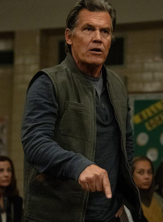 Josh Brolin Weapons 2025 Mr. Graff Suede Vest