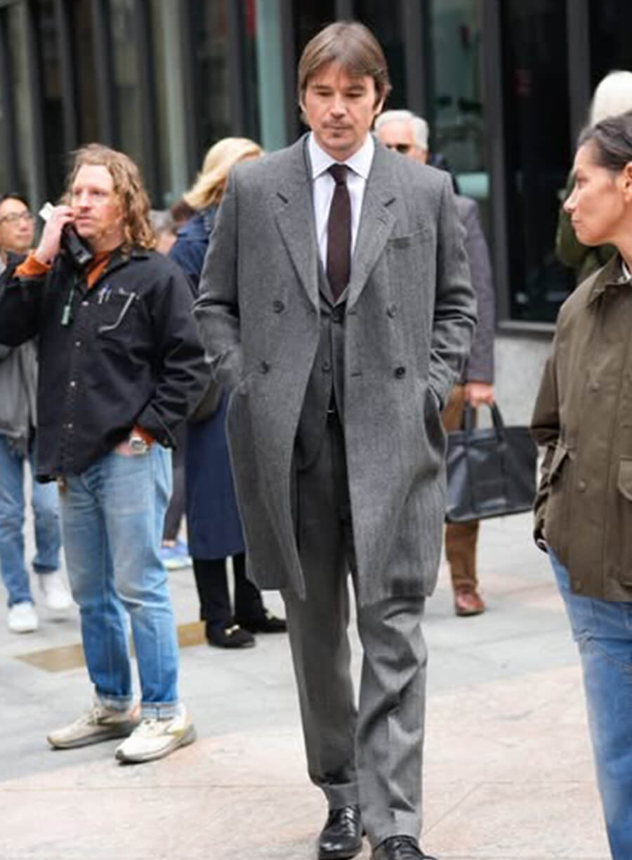 Josh Hartnett Verity 2026 Grey Wool Coat