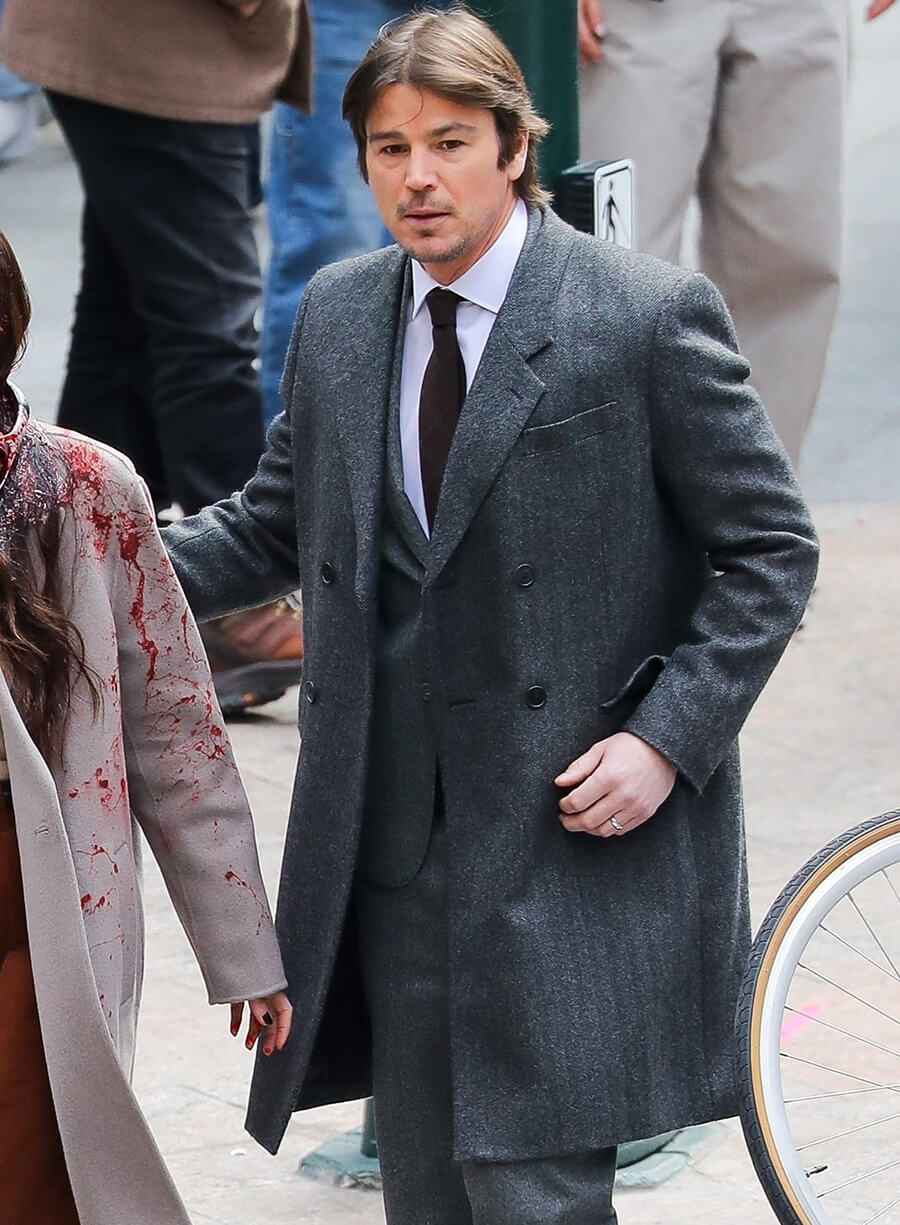 Josh Hartnett Verity 2026 Grey Wool Coat