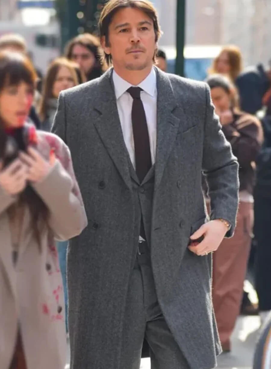 Josh Hartnett Verity 2026 Grey Wool Coat
