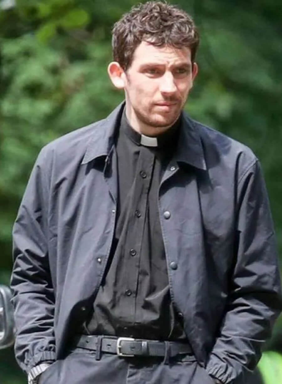 Josh O’Connor Wake Up Dead Man 2025 Black Jacket