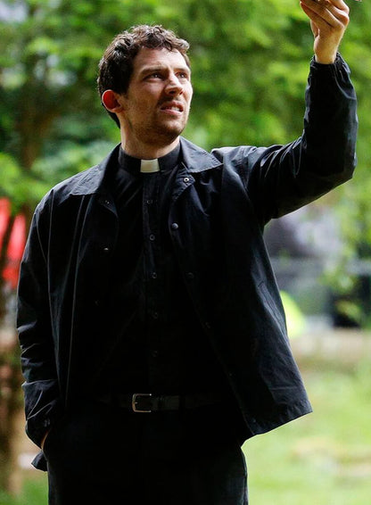 Josh O’Connor Wake Up Dead Man 2025 Black Jacket