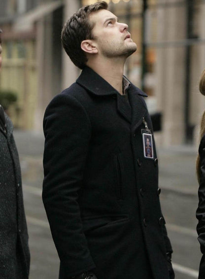 Joshua Jackson Fringe Black Wool Coat