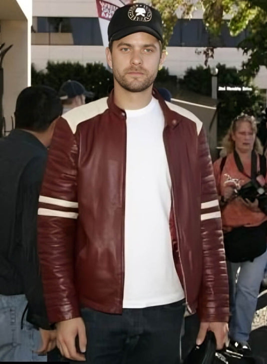 Joshua Jackson Red Leather Jacket