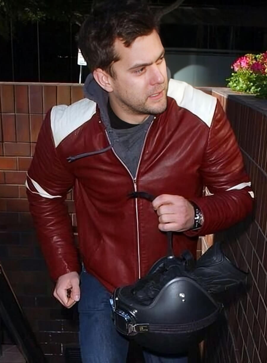 Joshua Jackson Red Leather Jacket