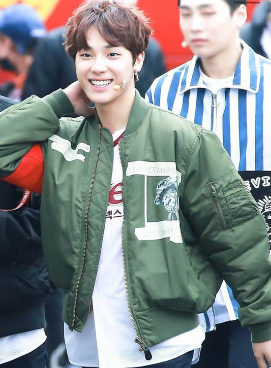 Ju Hak Nyeon The Boyz Green Bomber Jacket