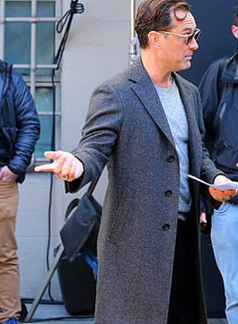 Jude Law Black Rabbit Grey Wool Coat