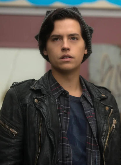 Jughead Jones Riverdale S02 Black Leather Jacket