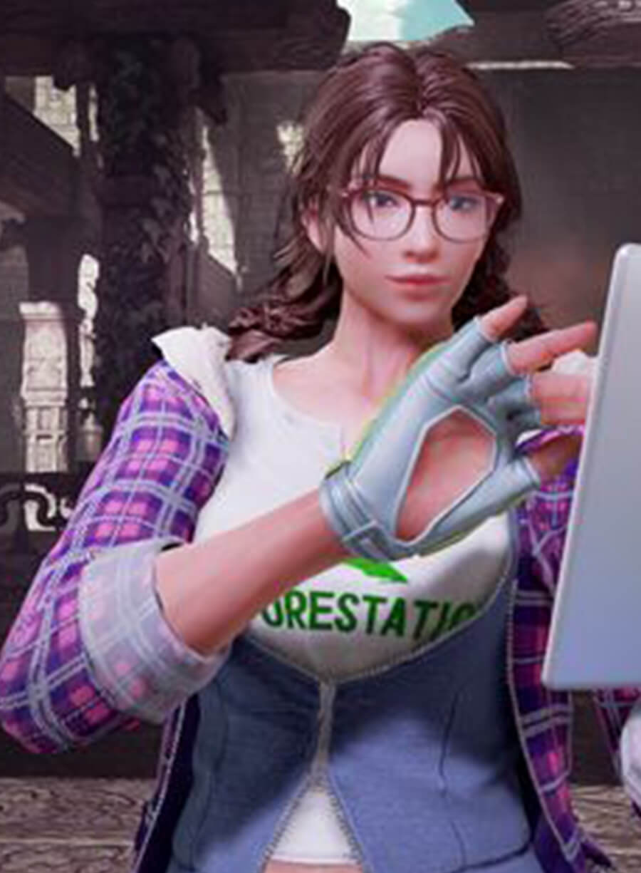 Julia Chang Tekken 7 Fleece Plaid Jacket