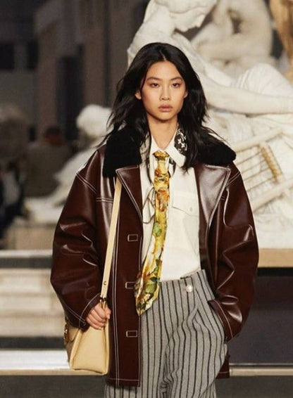 Jung Ho-Yeon Brown Leather Jacket