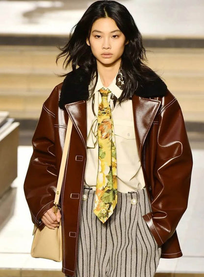 Jung Ho-Yeon Brown Leather Jacket