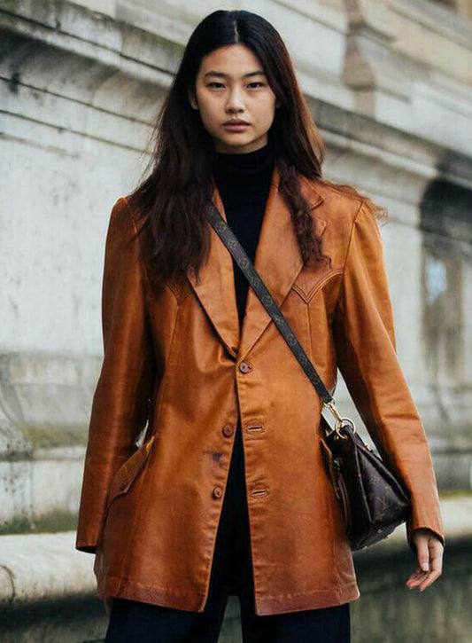 Jung Ho-Yeon Brown Real Leather Jacket