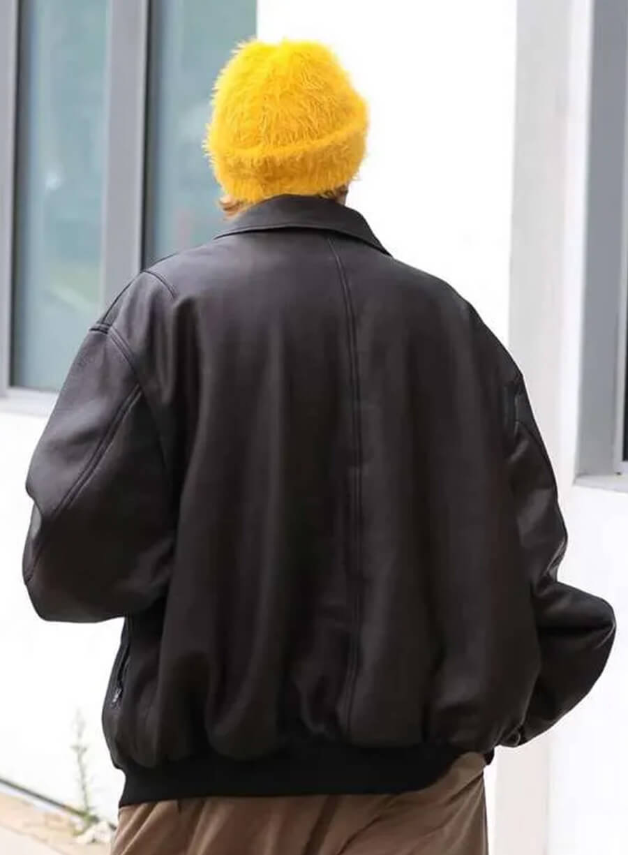 Justin Bieber Black Leather Jacket