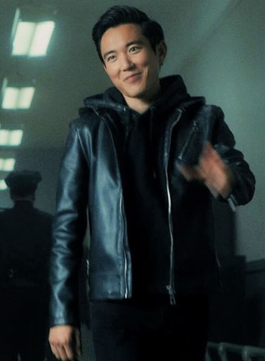 Justin H. Min The Umbrella Academy Black Leather Jacket