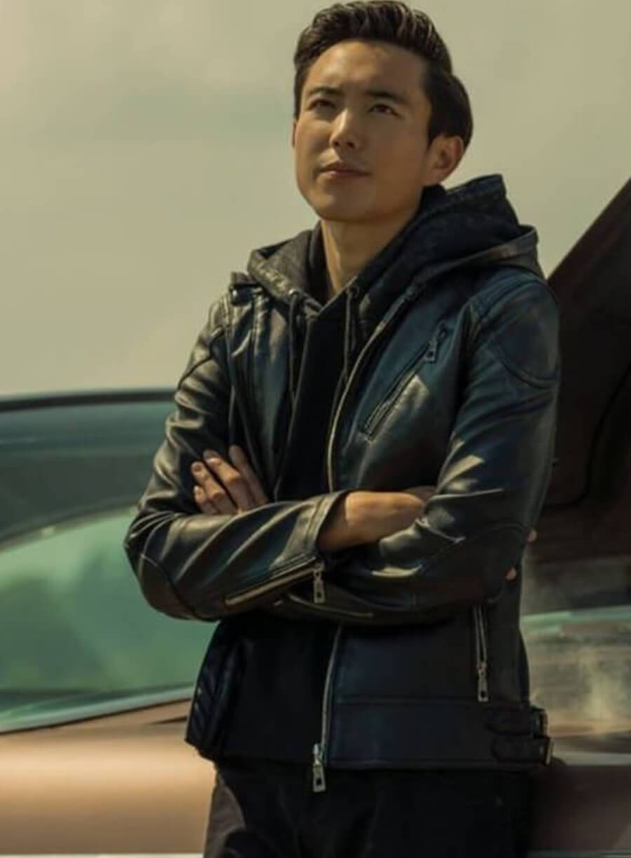 Justin H. Min The Umbrella Academy Black Leather Jacket