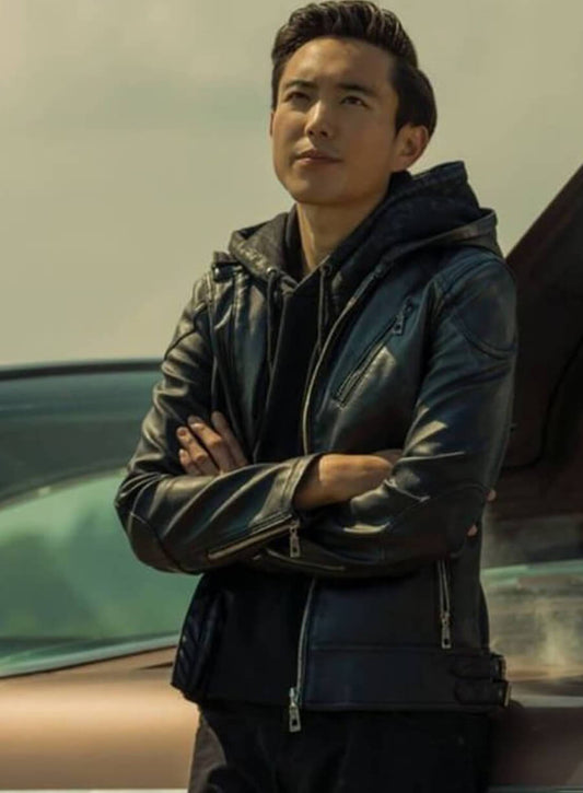 Justin H. Min The Umbrella Academy Black Leather Jacket