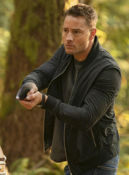 Justin Hartley Tracker Black Bomber Jacket