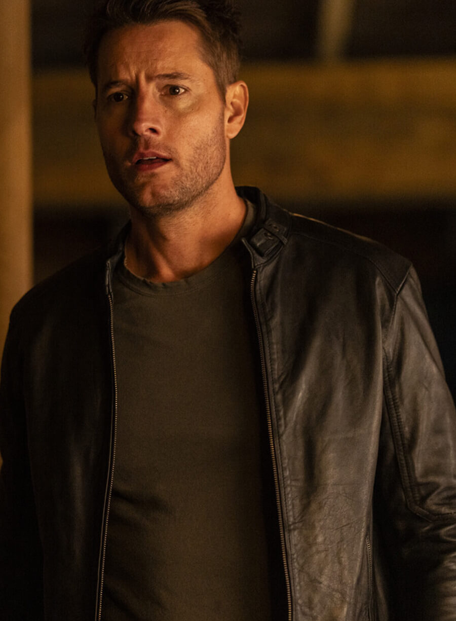Justin Hartley Tracker Black Leather Jacket