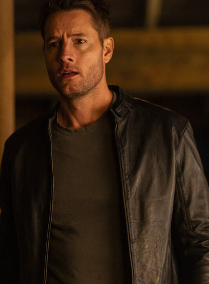 Justin Hartley Tracker Black Leather Jacket