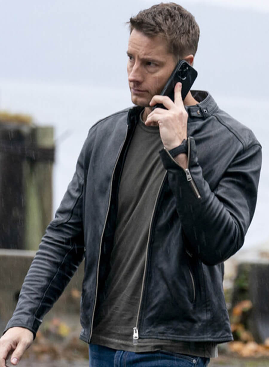 Justin Hartley Tracker Black Leather Jacket