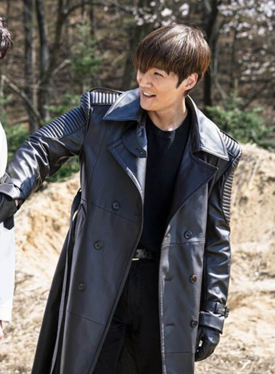 Kang Ki-Beom Rugal Black Leather Coat