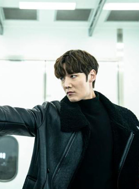Kang Ki-Beom Rugal Leather Shearling Jacket