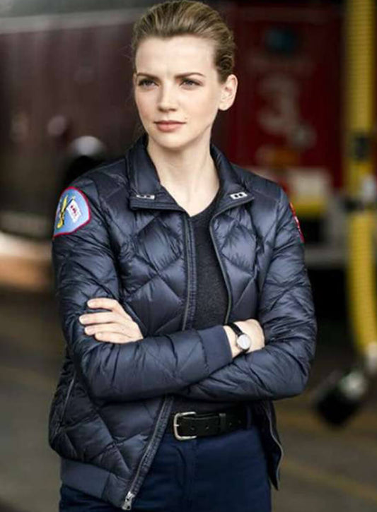Kara Killmer Chicago Fire Black Puffer Jacket