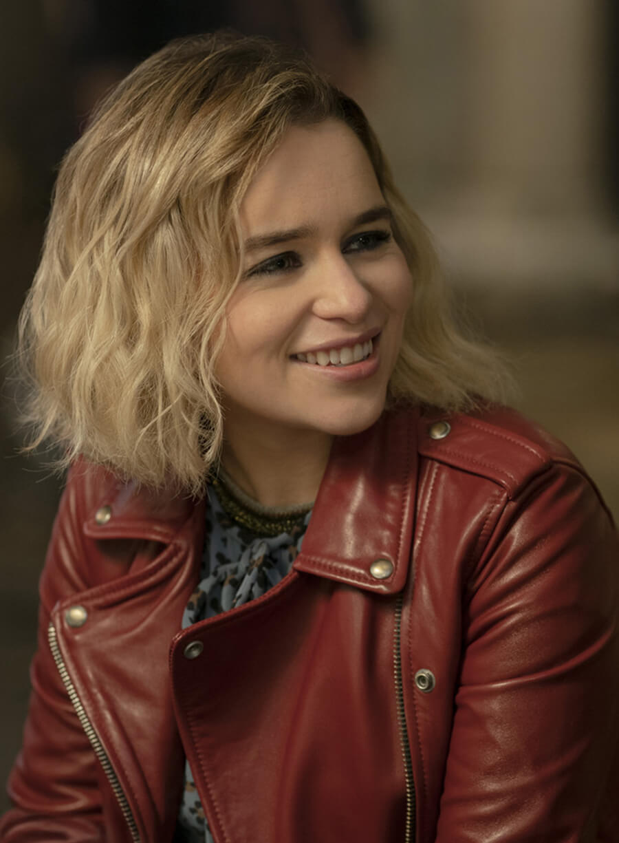 Katarina Andrich Last Christmas Red Biker Leather Jacket