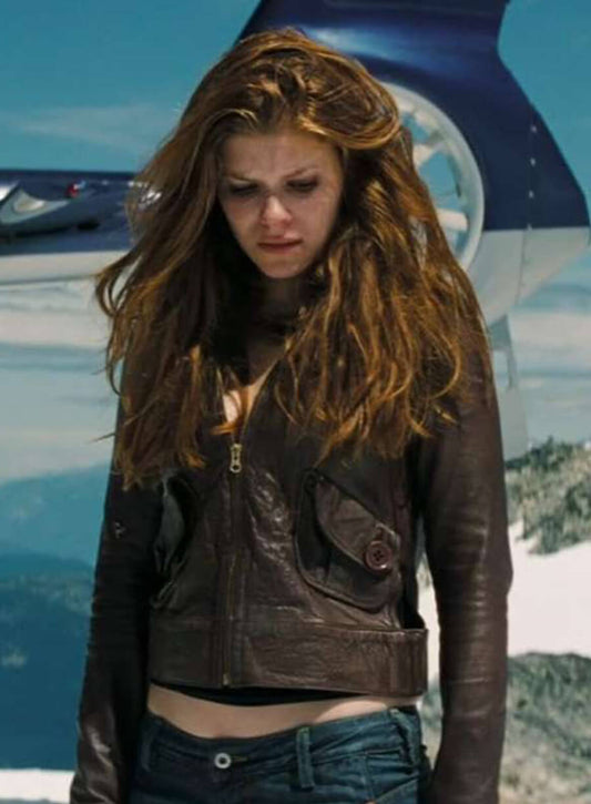 Kate Mara Shooter Brown Leather Jacket