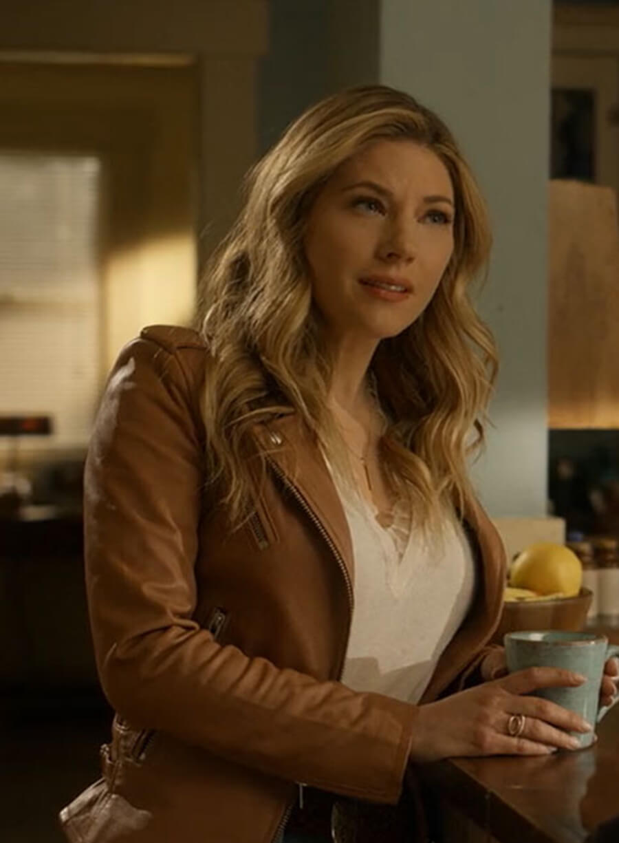 Katheryn Winnick Big Sky Brown Leather Jacket