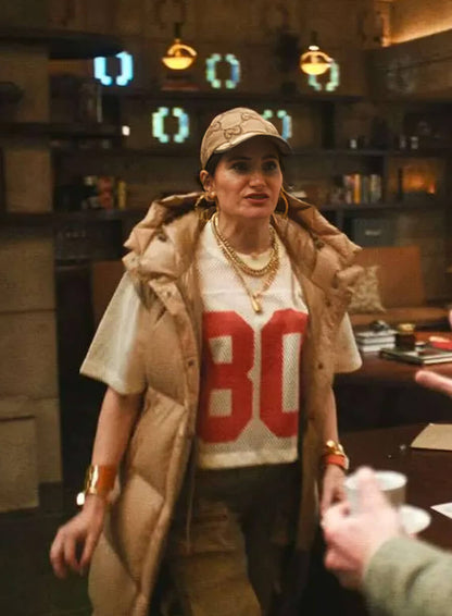 Kathryn Hahn The Studio 2025 Brown Puffer Vest