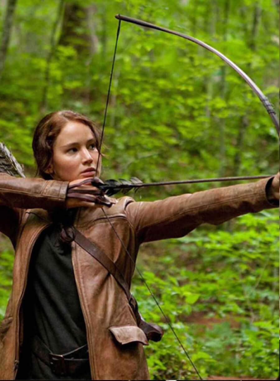 Katniss Hunger Games Brown Leather Jacket