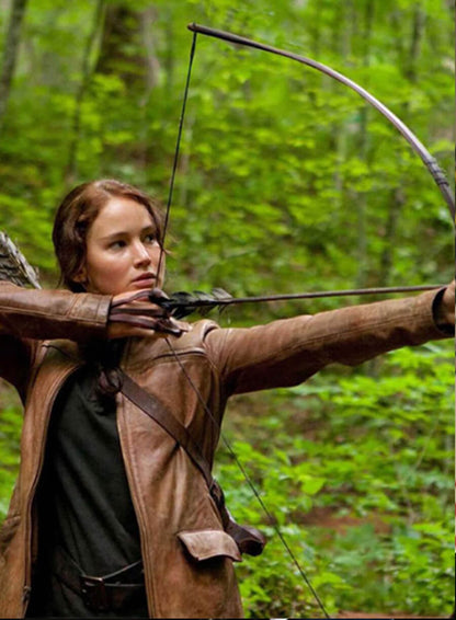 Katniss Hunger Games Brown Leather Jacket