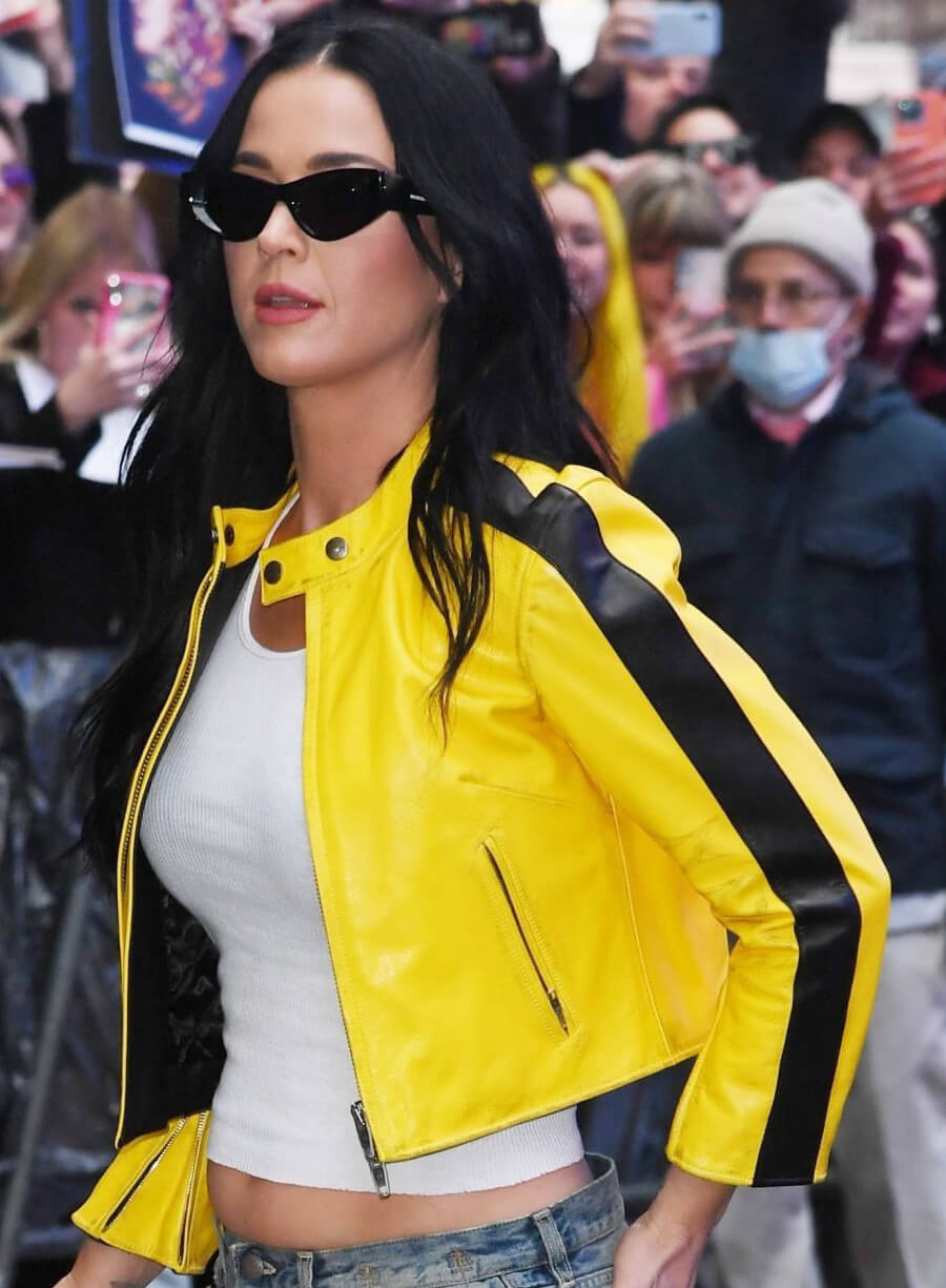 Katy Perry Good Morning America Yellow Leather Jacket