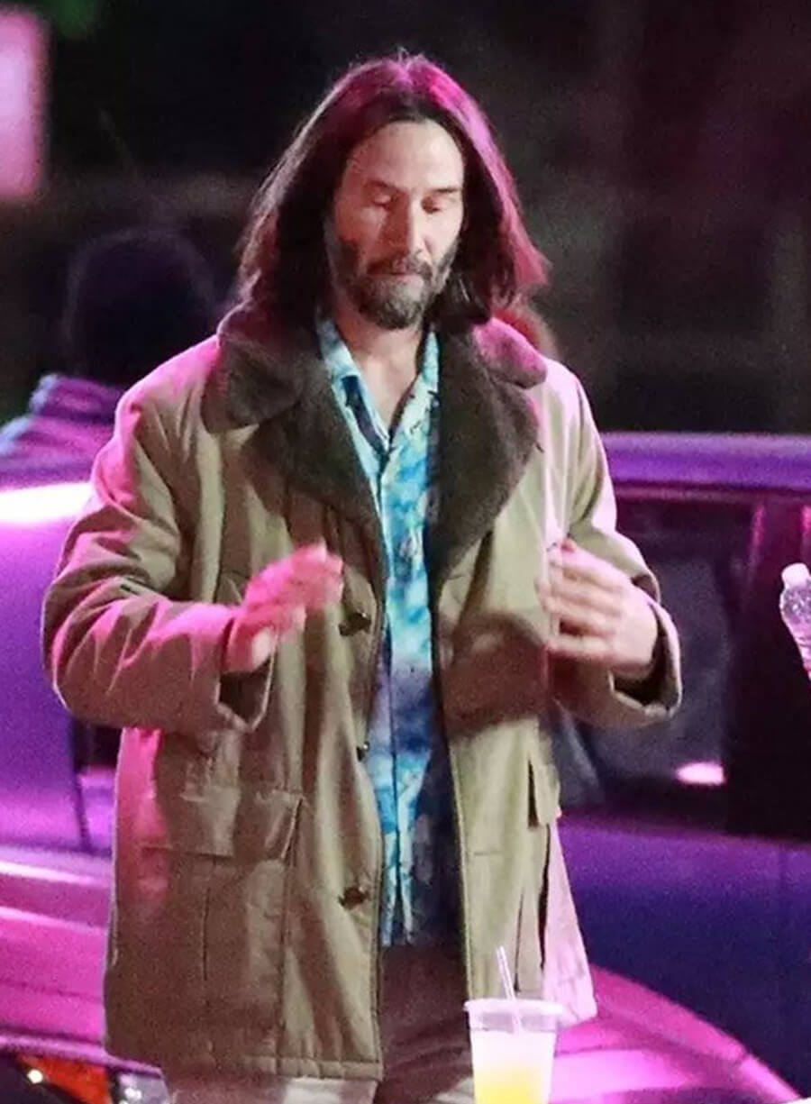 Keanu Reeves Good Fortune 2025 Beige Coat