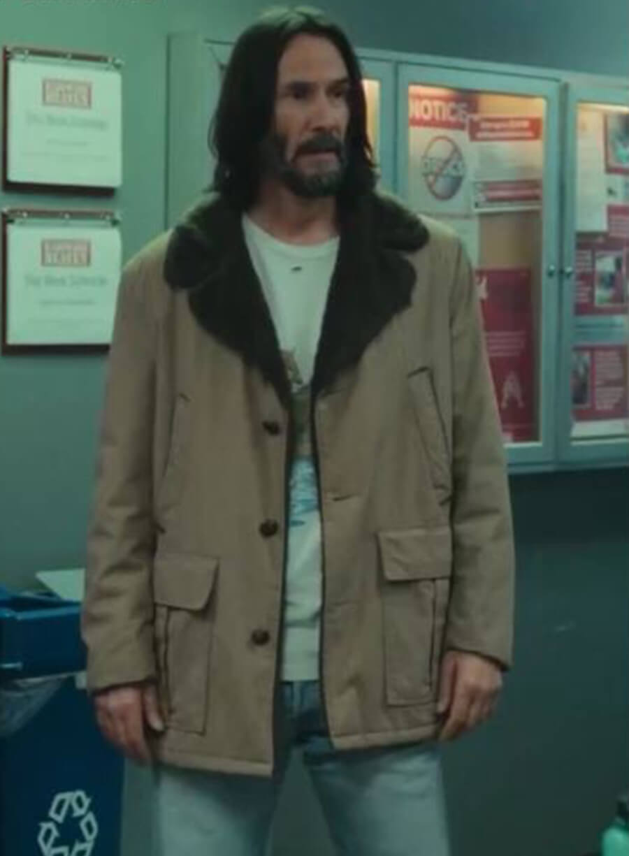 Keanu Reeves Good Fortune 2025 Beige Coat