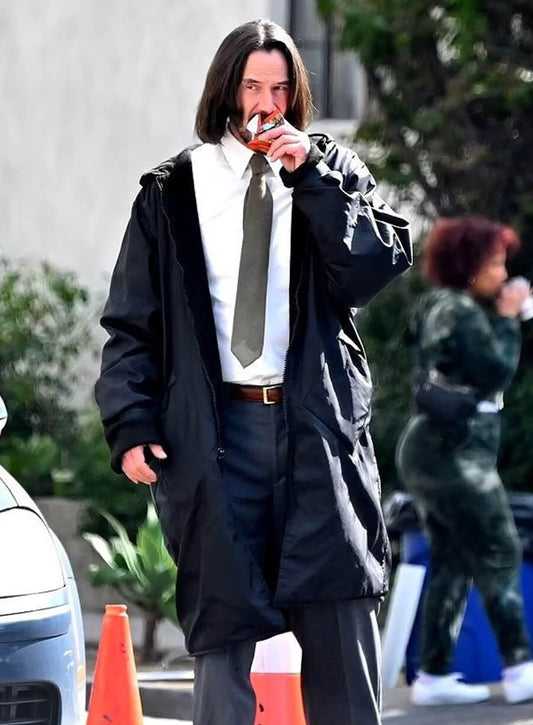 Keanu Reeves Good Fortune 2025 Black Coat