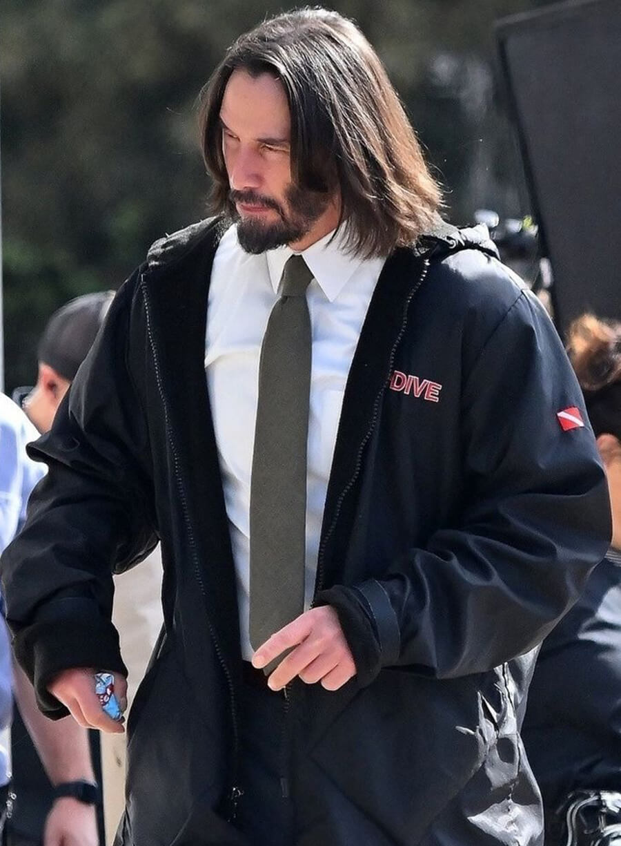 Keanu Reeves Good Fortune 2025 Black Coat