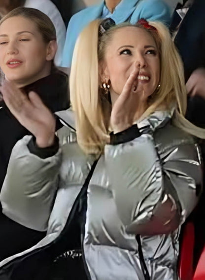 Keeley Jones Ted Lasso S03 Silver Puffer Jacket
