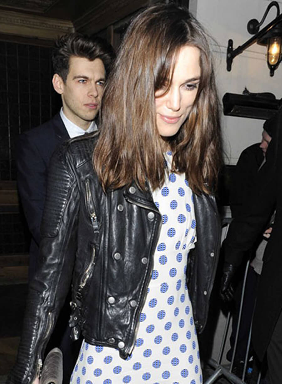 Keira Knightley Black Leather Jacket
