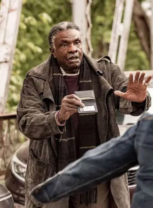 Keith David The Lowdown Leather Trench Coat