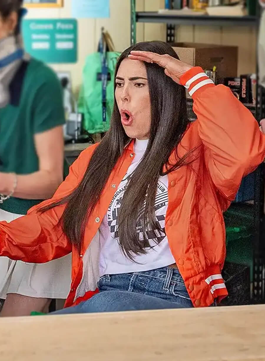 Kelsey Plum Happy Gilmore 2 Orange Varsity Jacket