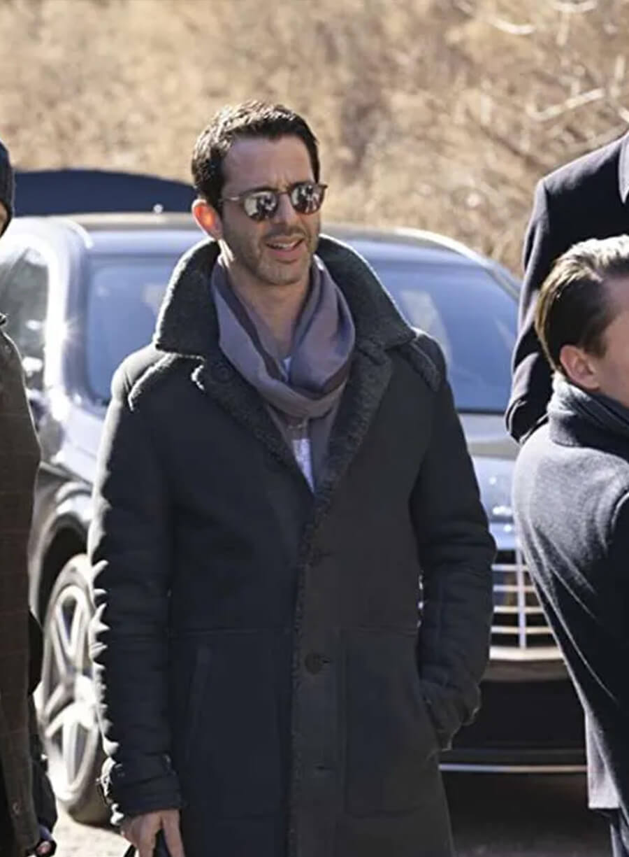 Kendall Roy Strong Succession Shearling Coat
