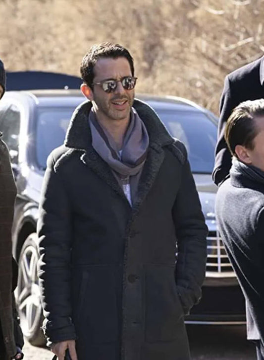 Kendall Roy Strong Succession Shearling Coat