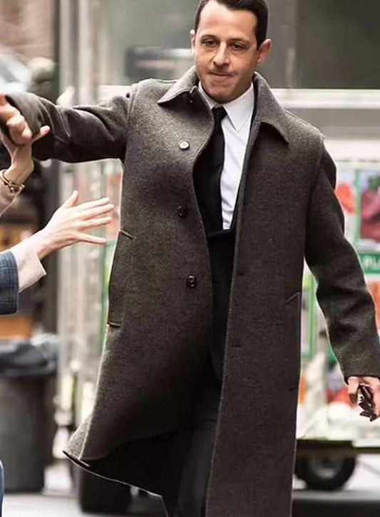Kendall Roy Succession S04 Grey Wool Coat