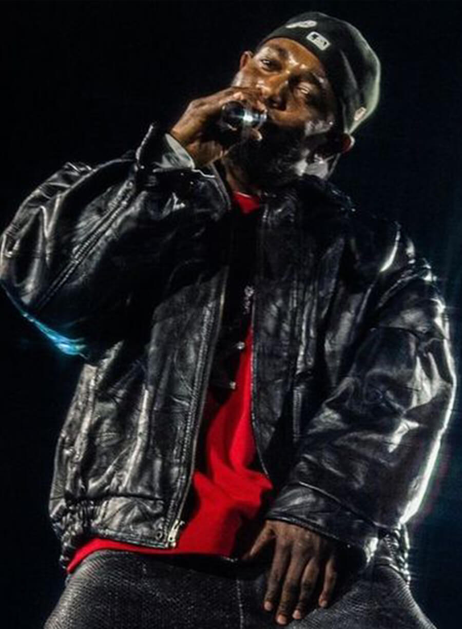 Kendrick Lemar Grand National Tour Black Leather Jacket