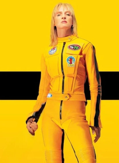 Kill Bill 2 Uma Thurman Yellow Motorcycle Jacket
