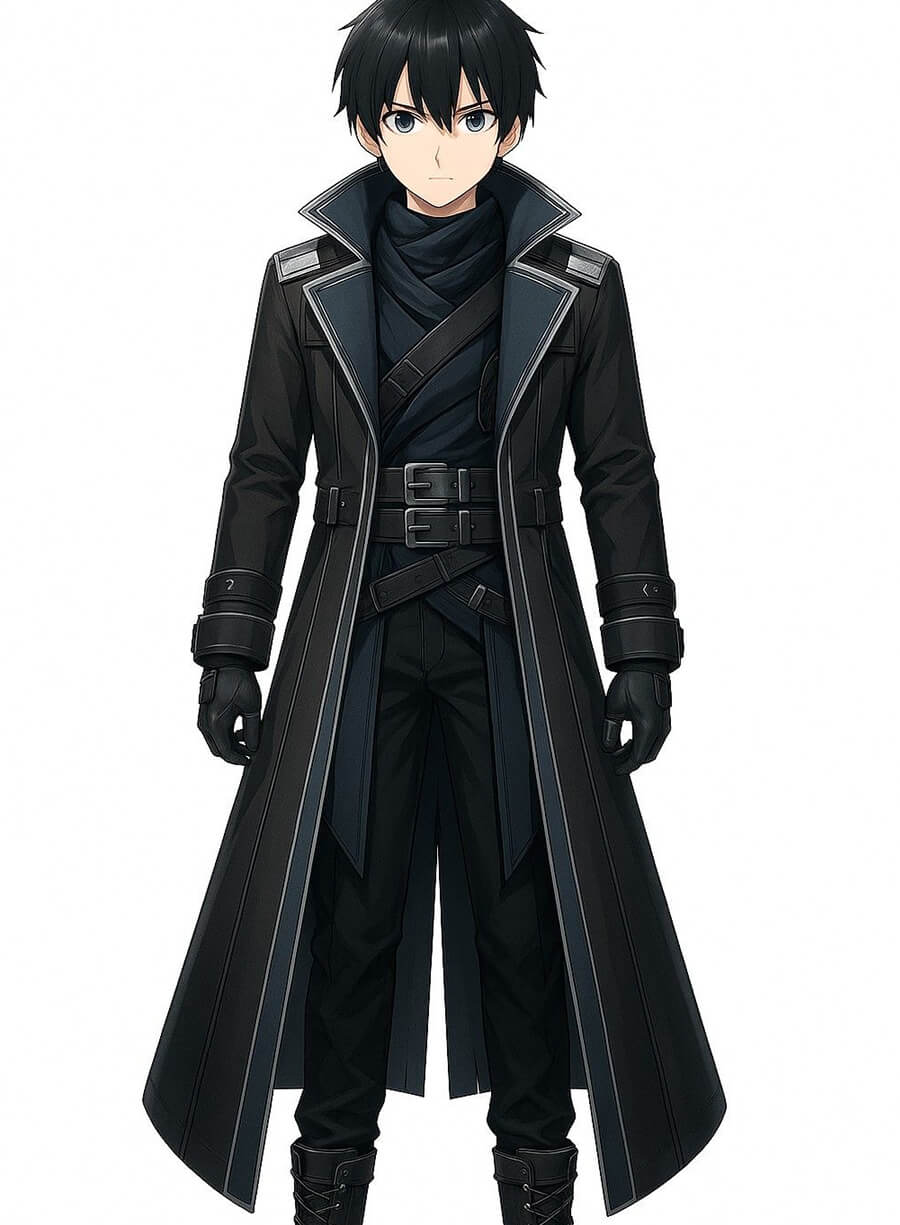 Kirito Sword Art Online Black Leather Coat