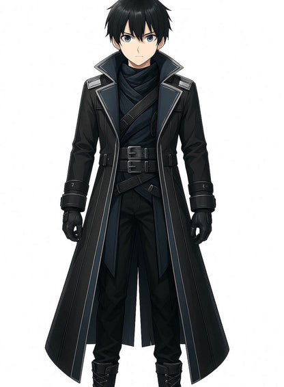 Kirito Sword Art Online Black Leather Coat