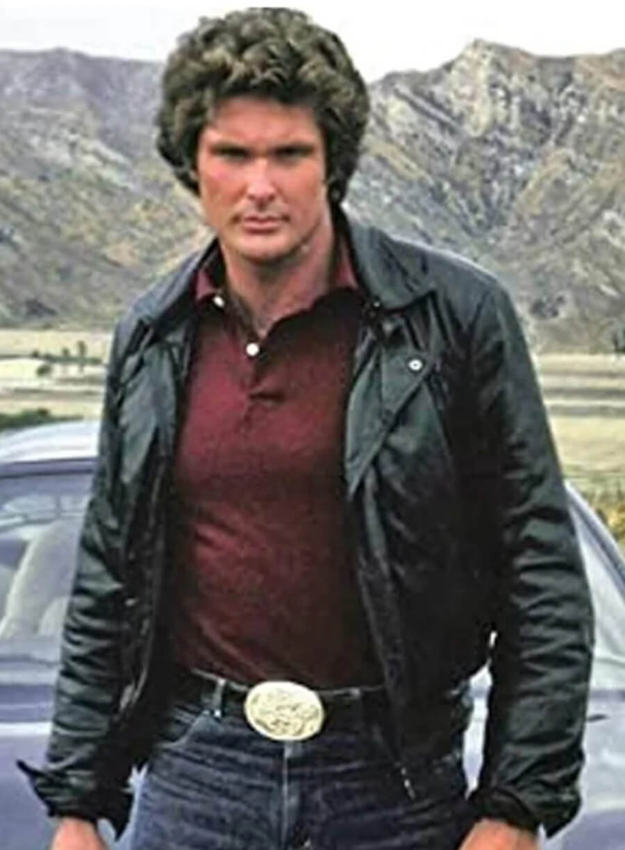 Knight Rider Michael Knight Black Leather Jacket